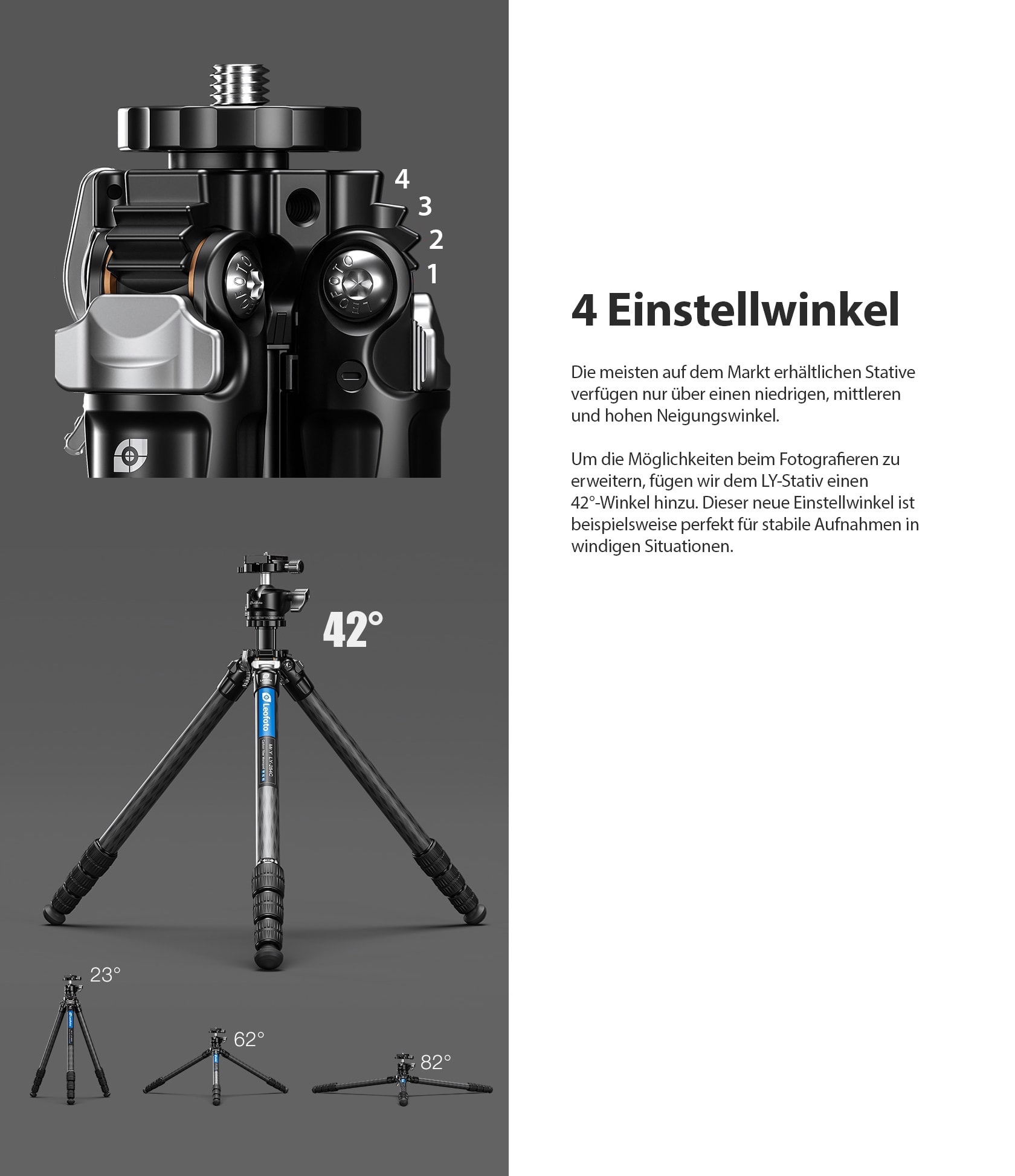 fotostativ dreibein carbon leofoto ly 284c4