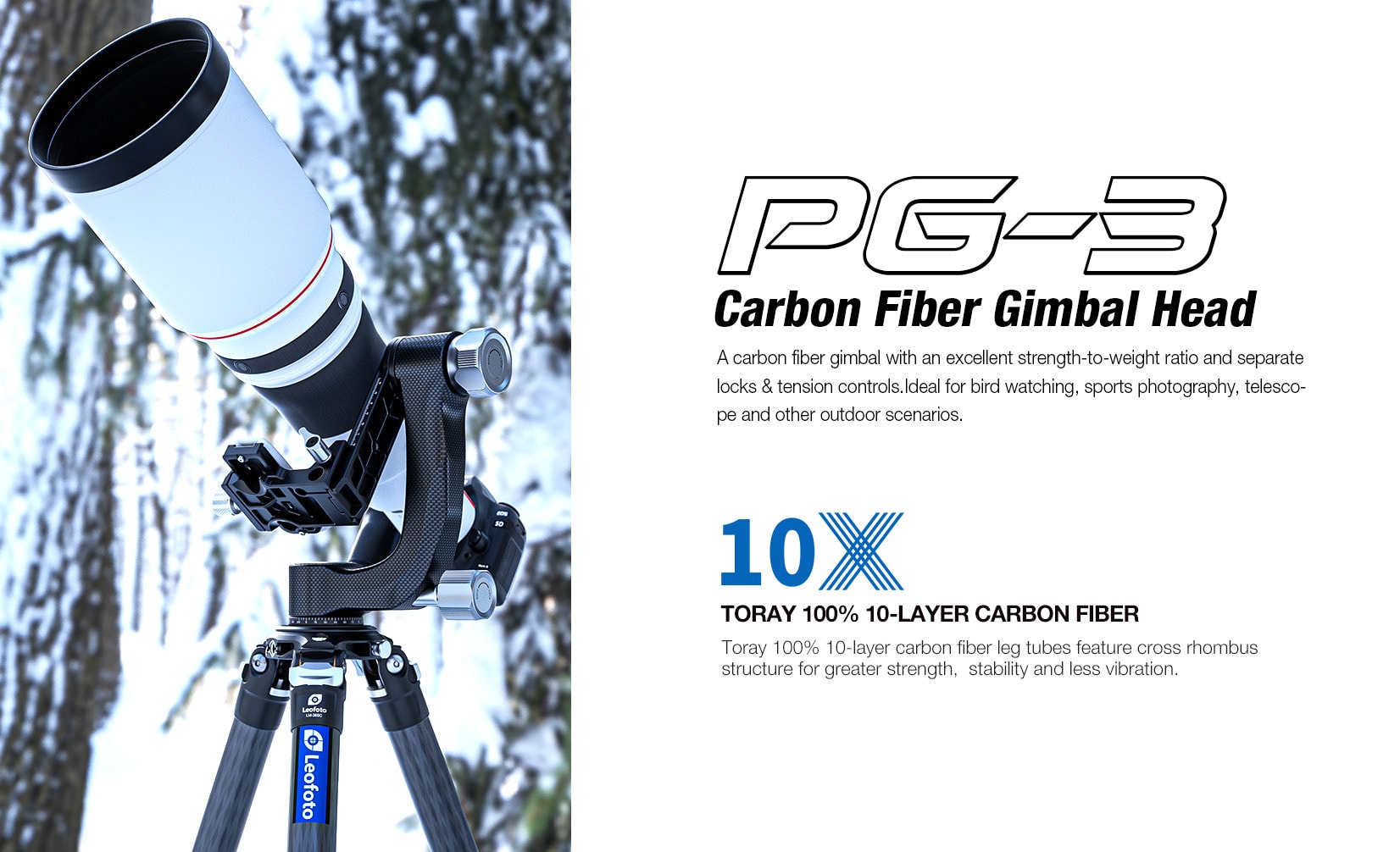 gimbal carbon kardan pg 3 leofoto3
