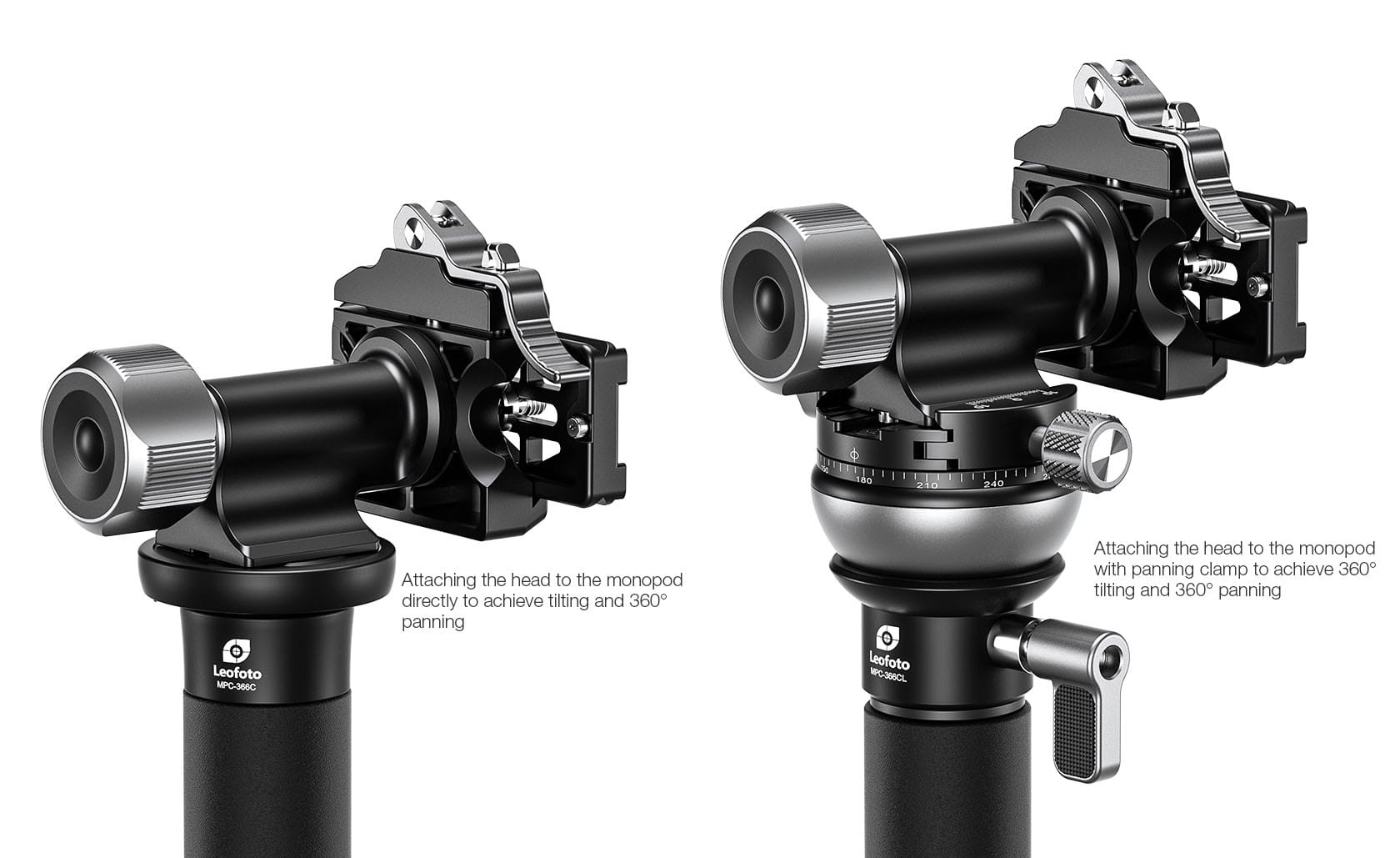 leofoto mpg 01l monopod einbeinstativ kopf neiger 2