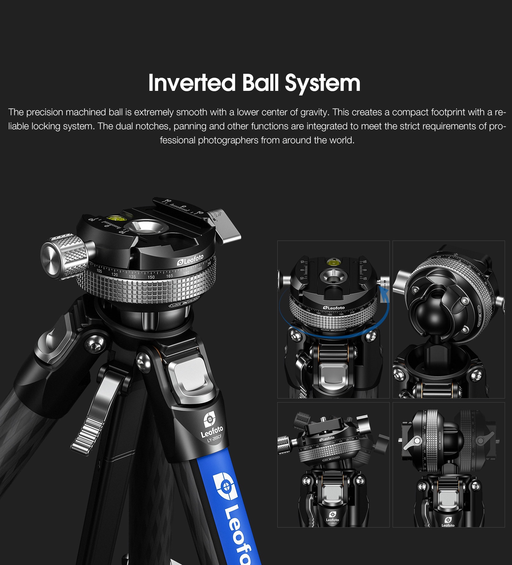 LY 265CF leofoto carbon stativ kompakt klein reisestativ2