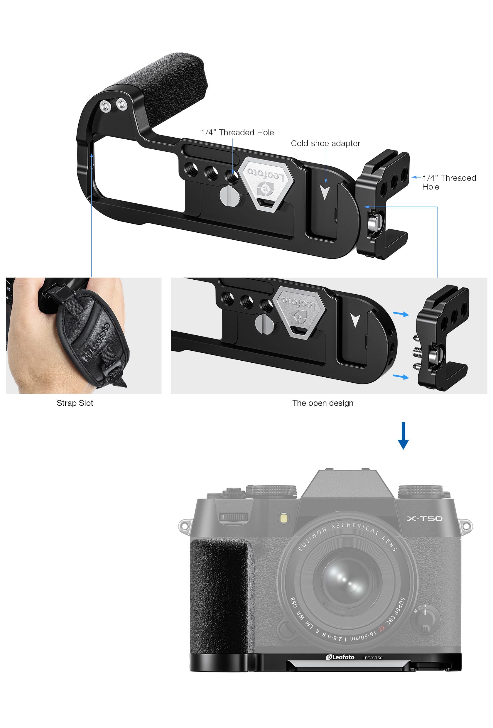 fuji lpf x t50 l platte winkel bracket leofoto 3