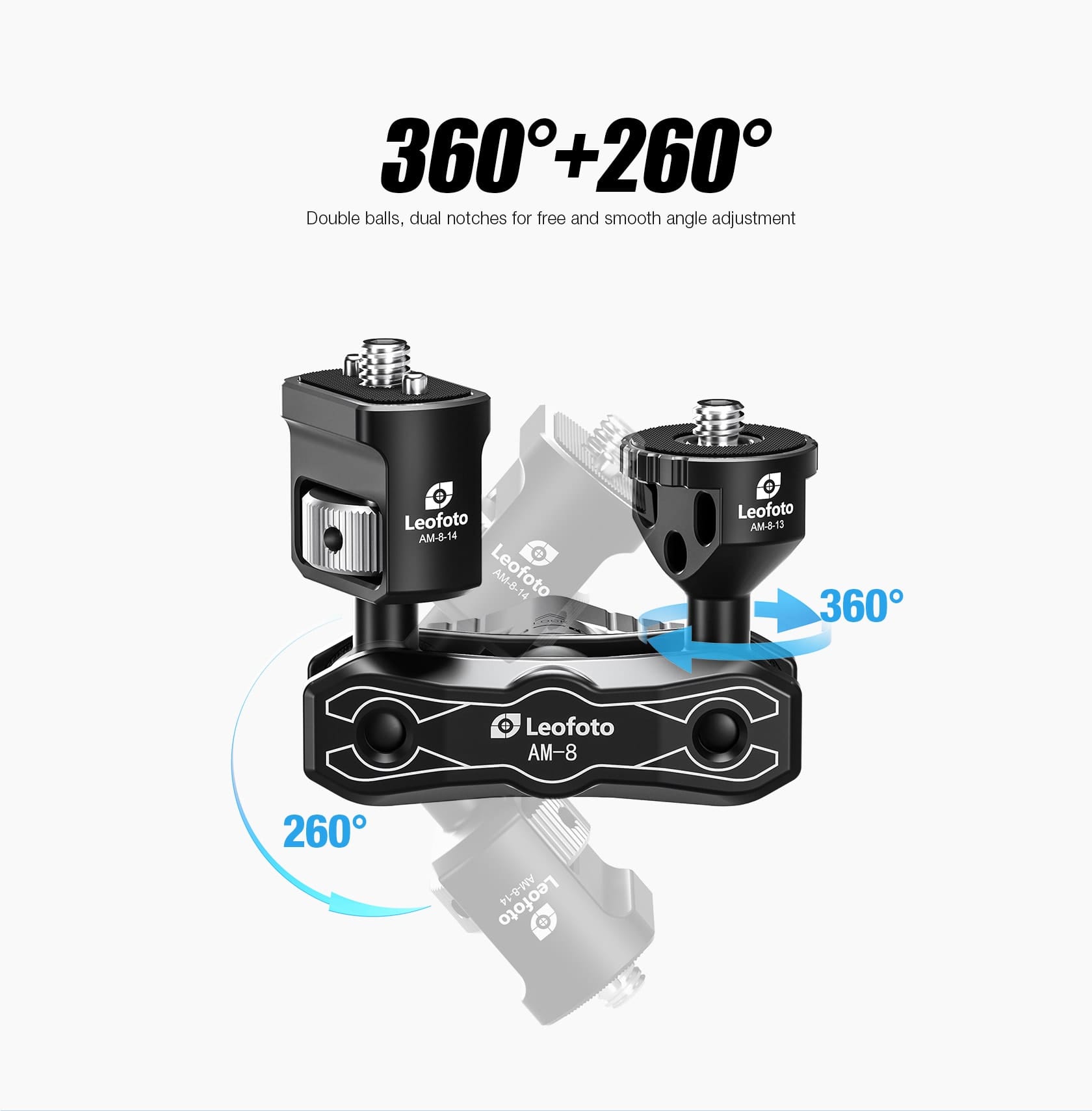 Gelenk mit Blitzfuss AM-8-5 leofoto am 8 versa arm5