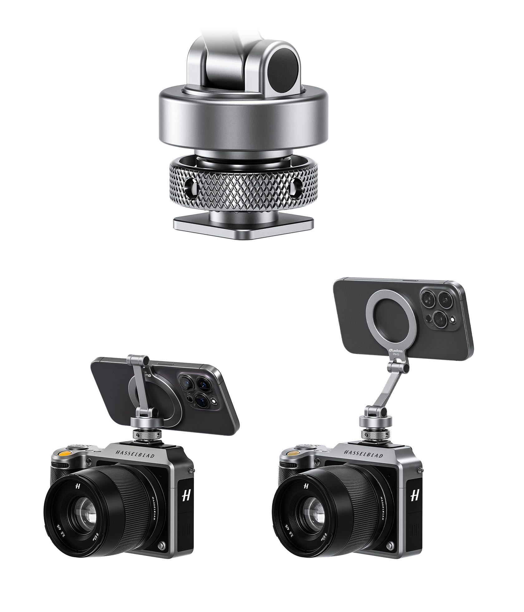 pm 02 magsafe iphone handy halter blitzschuh hotshoe leofoto 3