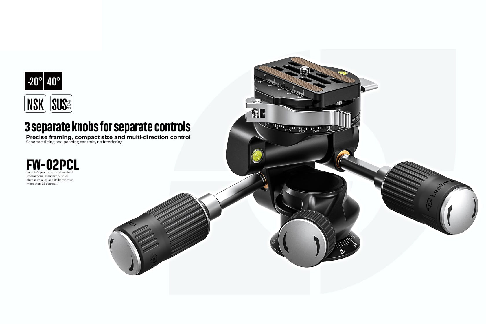 FW 02PCL leofoto 4 Wege Neiger stativkopf 1 1