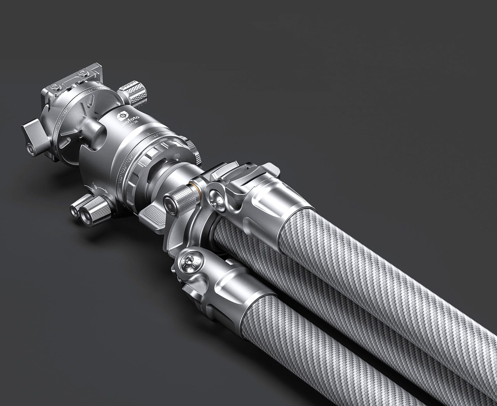 leofoto lg 284c carbon stativ silber 3