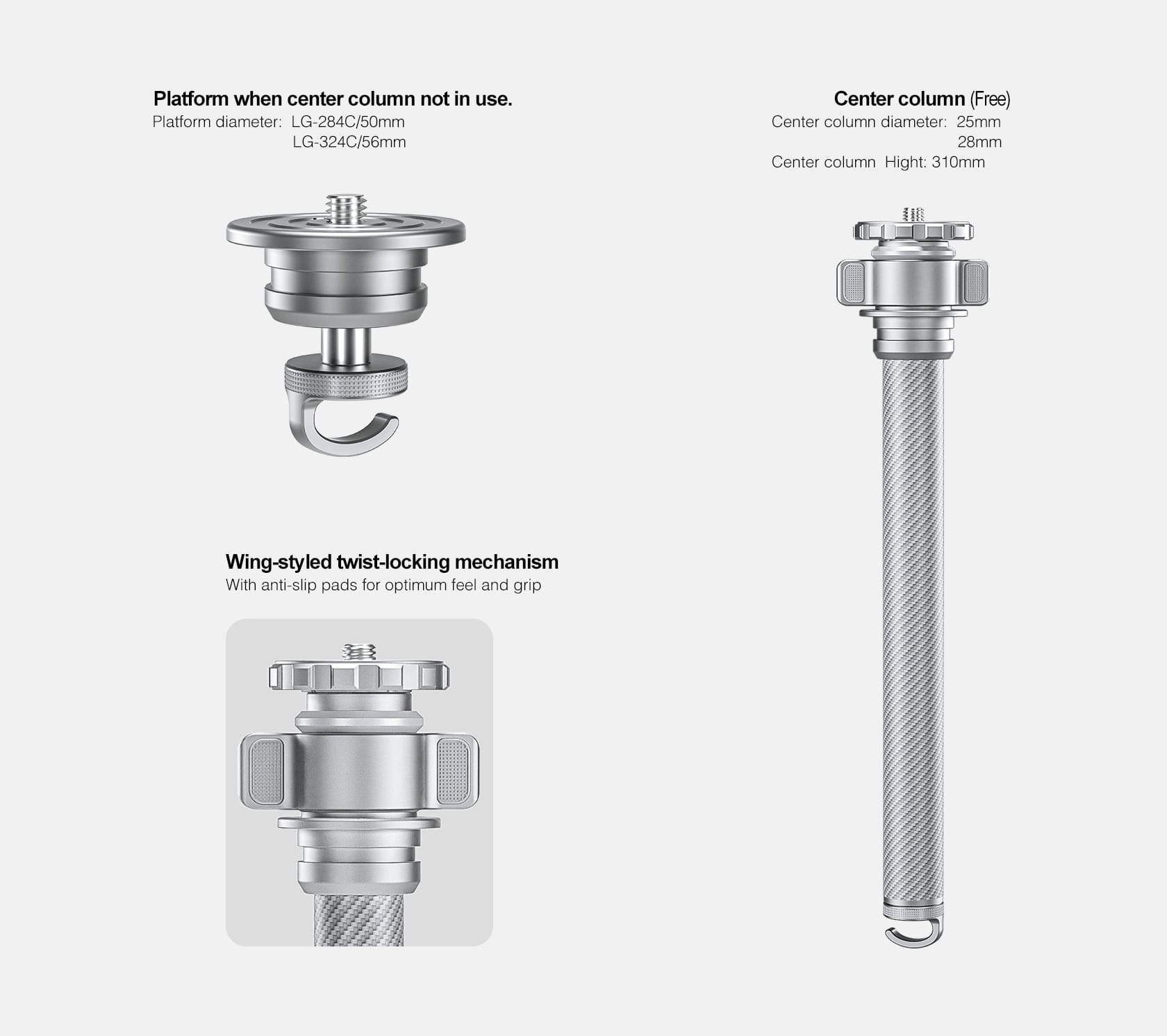 leofoto lg 284c carbon stativ silber 7